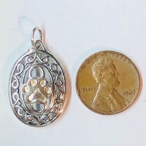 Sterling Silver Infinity Pendant w/14k Puppy Paw®️